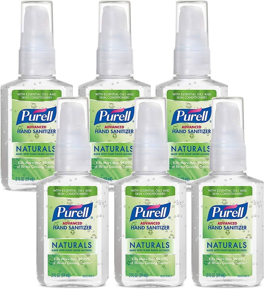 Purell Advanced Hand Sanitizer Naturals with Plant Based Alcohol, Citrus Scent, 2 Fl Oz Travel Si... | Amazon (US)