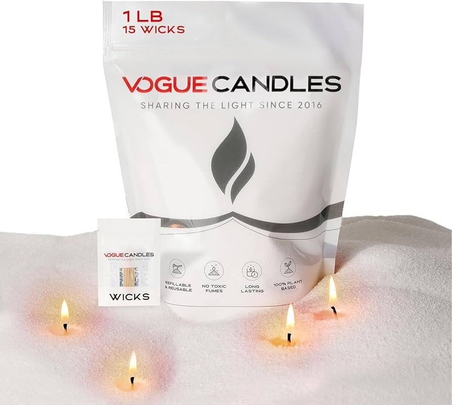 Vogue Candles White Granulated Wax Refill – 1LB Pearled Candle Sand Wax – Sand Candle Kit wit... | Amazon (US)