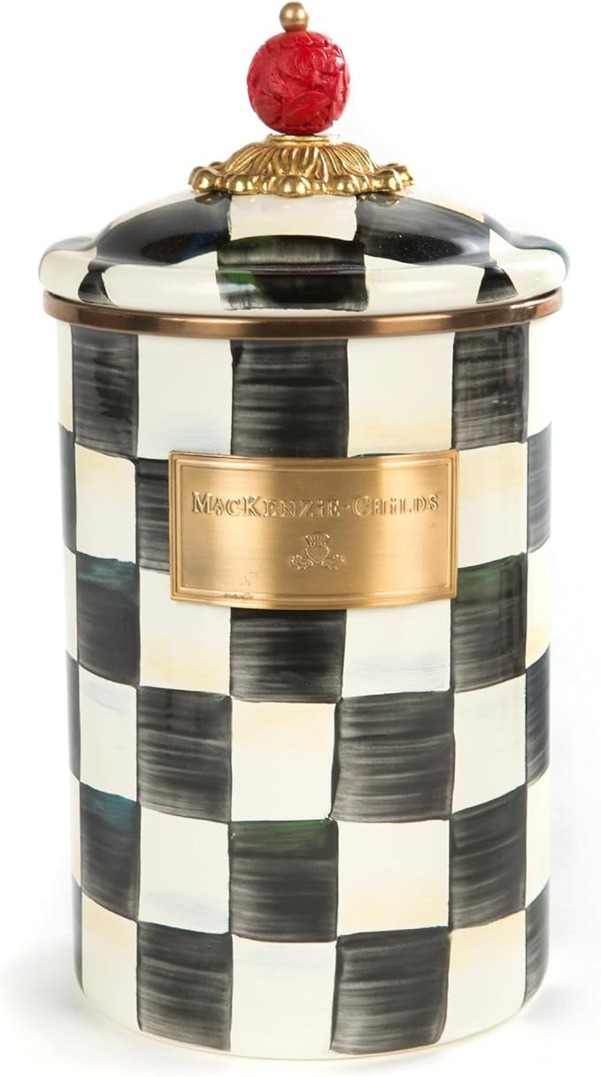 MACKENZIE-CHILDS Large Enamel Canister, Kitchen Storage Container for Flour and Sugar, 64 Ounces,... | Amazon (US)