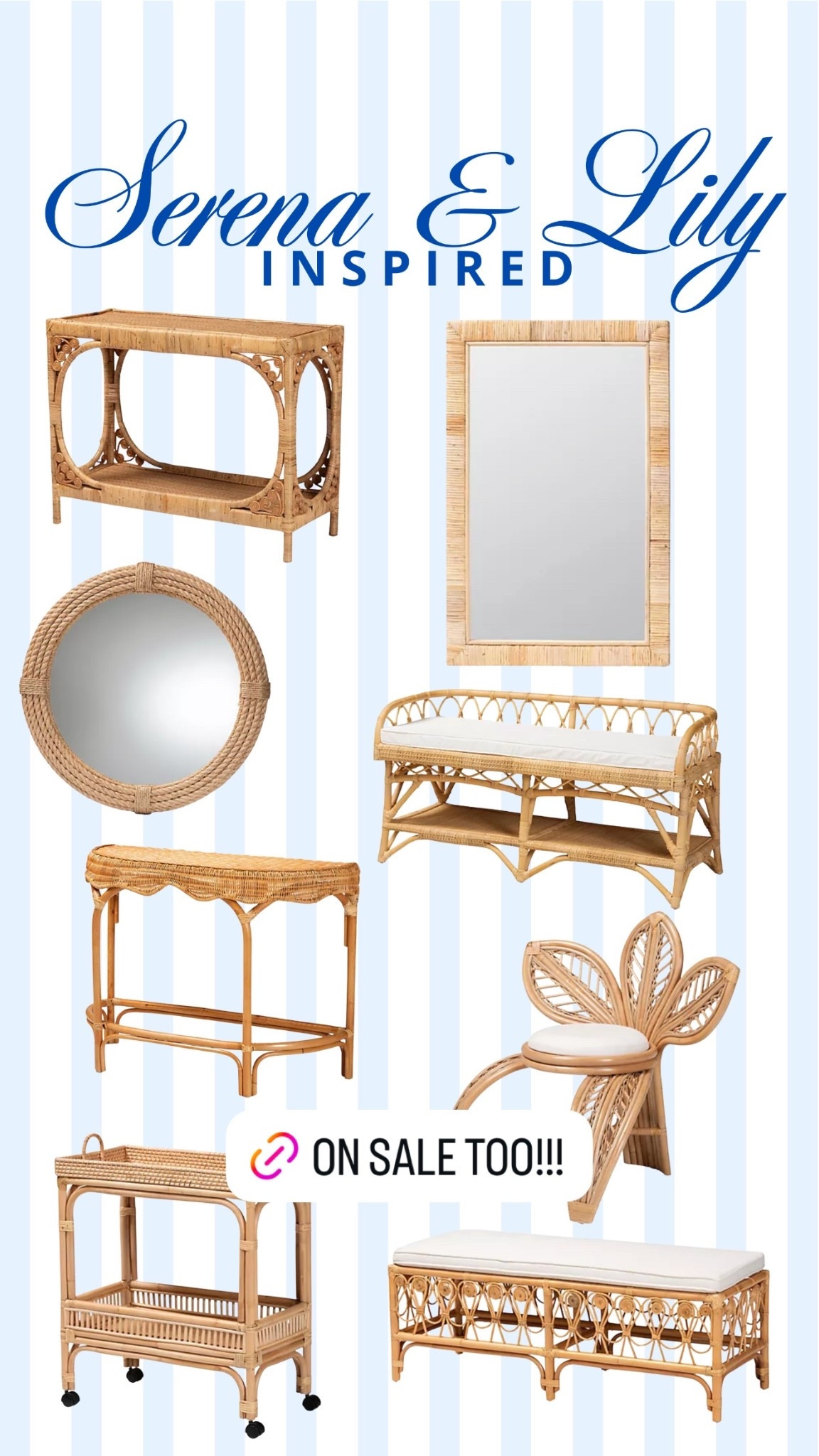 Lots of Serena and Lily inspired furniture and decor pieces!