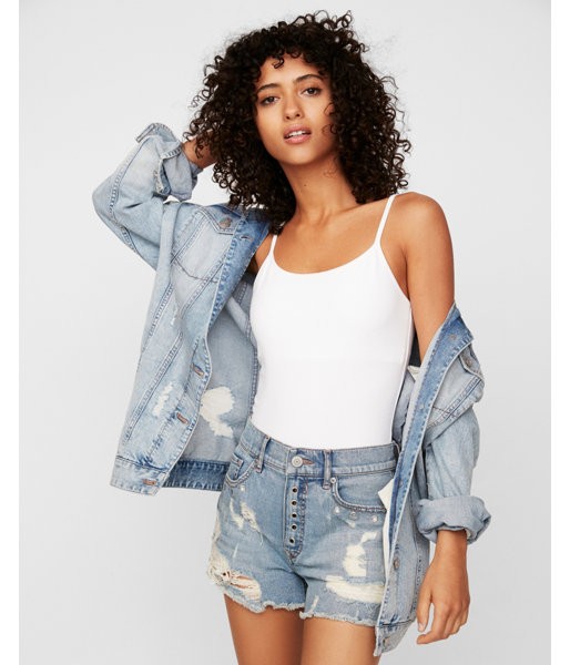 Express Womens Best Loved Cami Thong Bodysuit White Women's Xxs White Xxs | Express