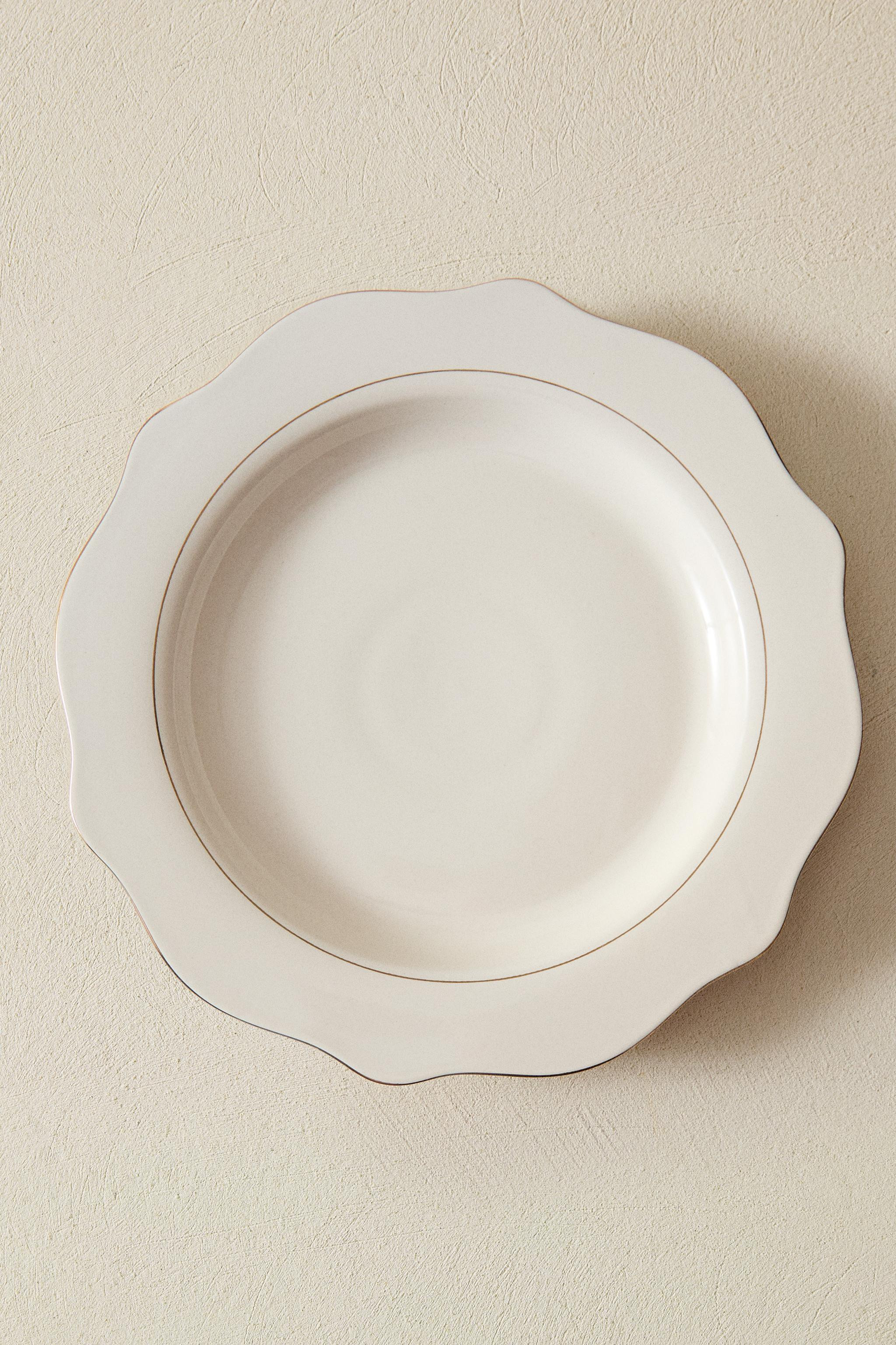 PORCELAIN DINNER PLATE WITH RIM DETAIL | Zara US
