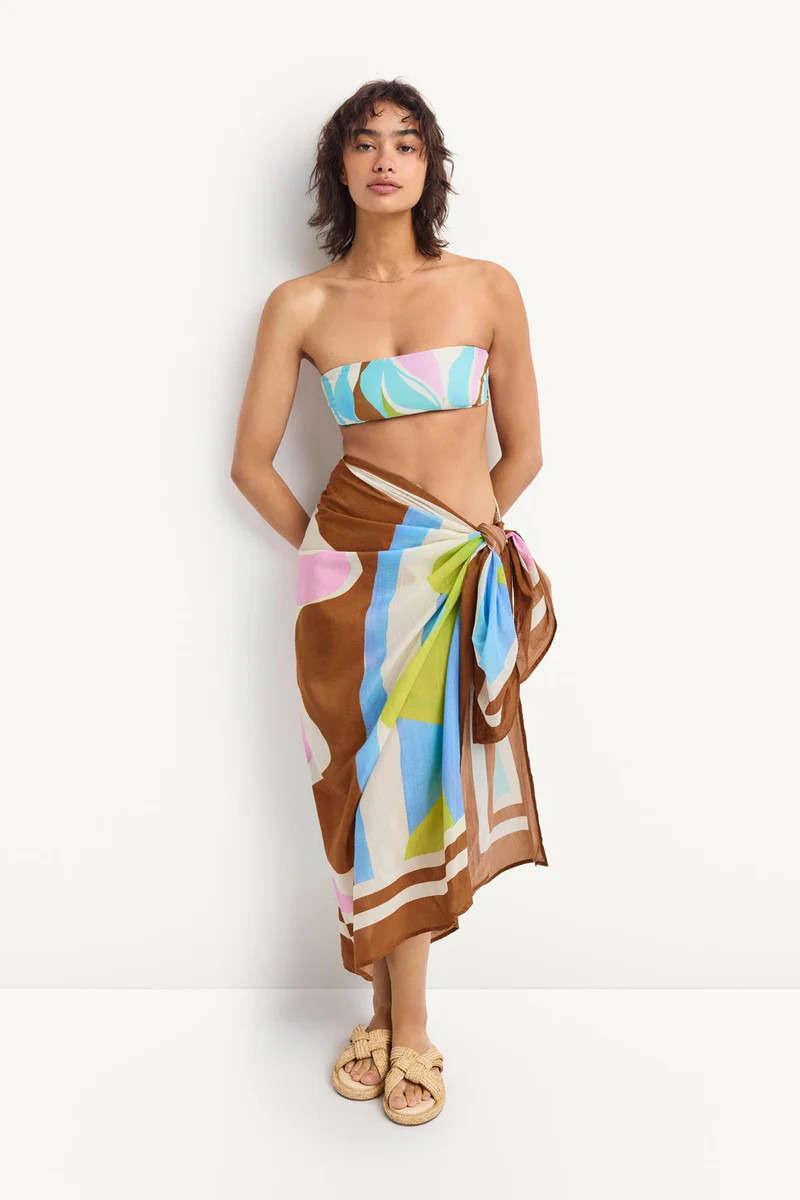 Samara Sarong - Coast Colorblock Cotton Cupro | Vitamin A
