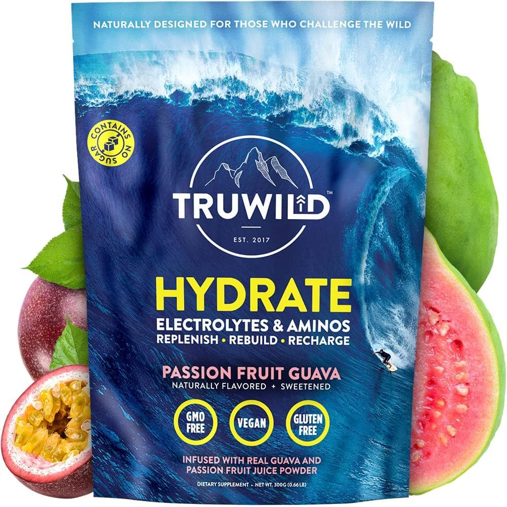 TruWild Natural Hydration Powder with Zero Sugar - Vegan Electrolytes + Amino Acids - Recovery Dr... | Amazon (US)