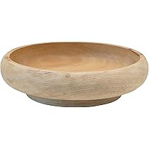 Creative Co-Op Mango Wood, Combed & Bleached Bowl, Natural | Amazon (US)