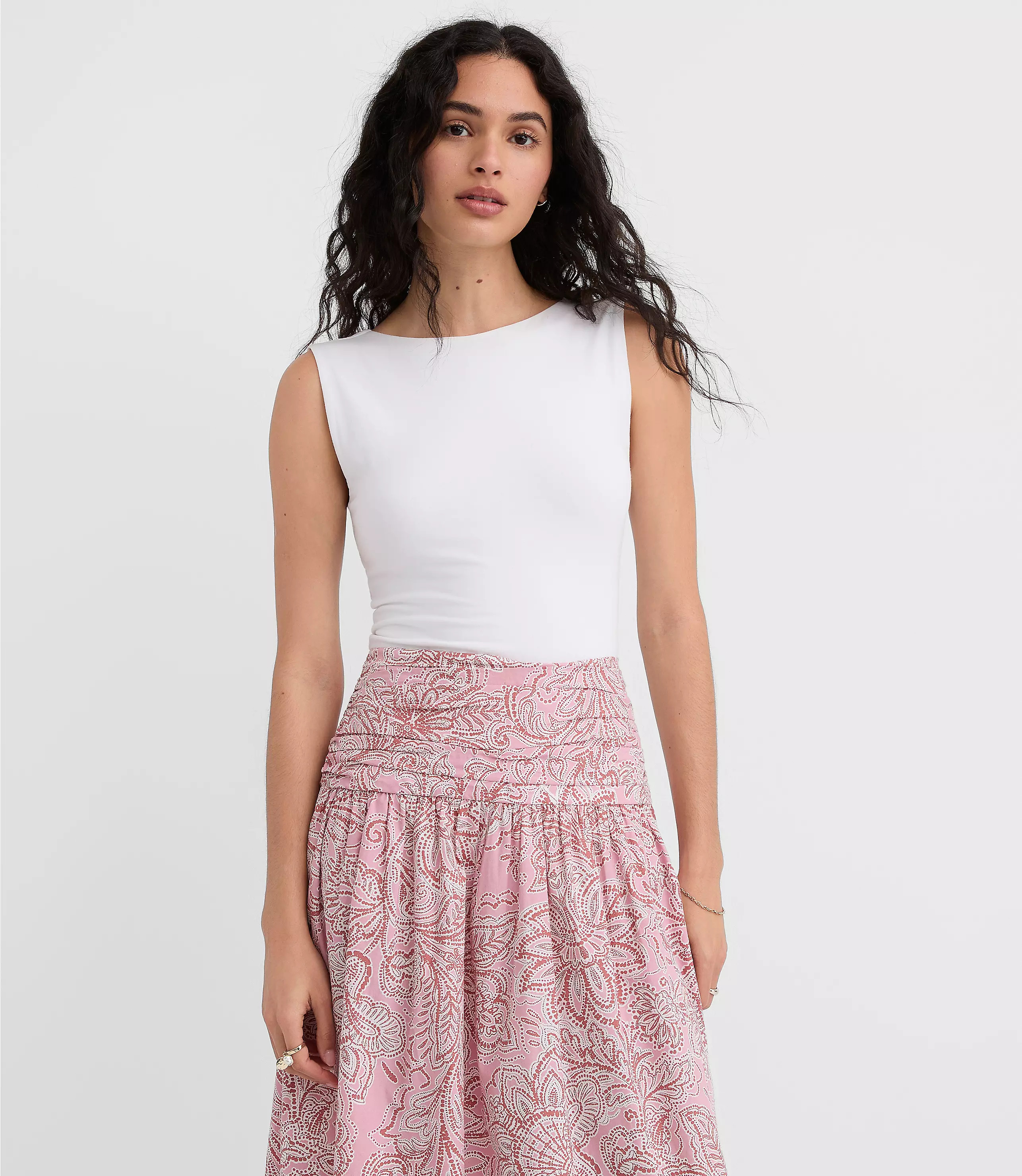 Scoop Back Boatneck Tank Top | LOFT