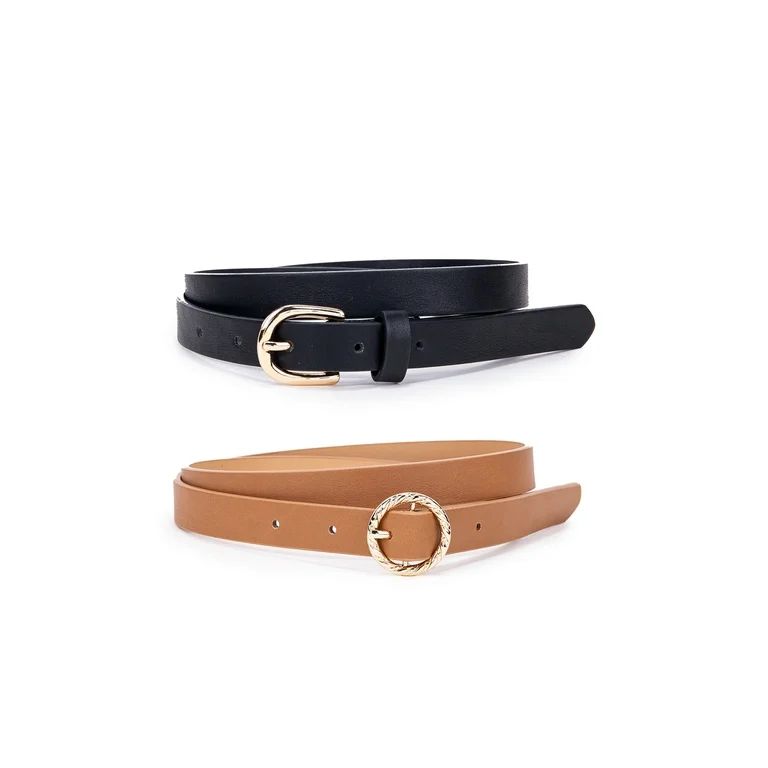 LP|LP by Linea Pelle Women's 2 for 1 Skinny Belt Set | Walmart (US)