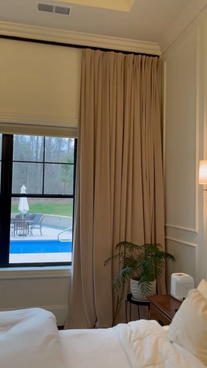 Velvet French Pleated Curtains 
Color: Beige 
Triple Pleat 
Use CARL18 for 18% off! 