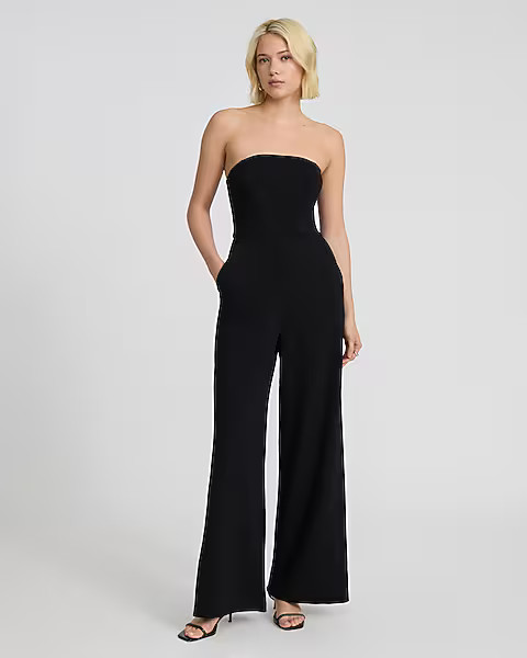 Strapless Wide Leg Jumpsuit | Express