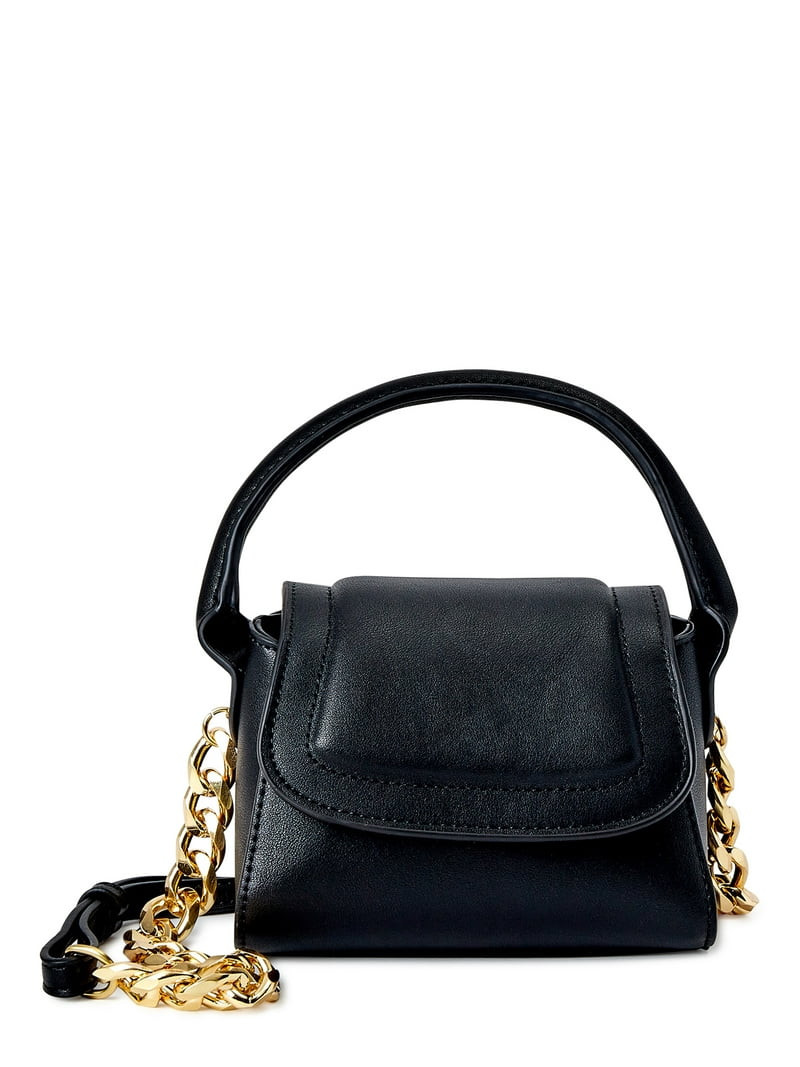Scoop Women's Faux Leather Mini Structured Bag, Black | Walmart (US)