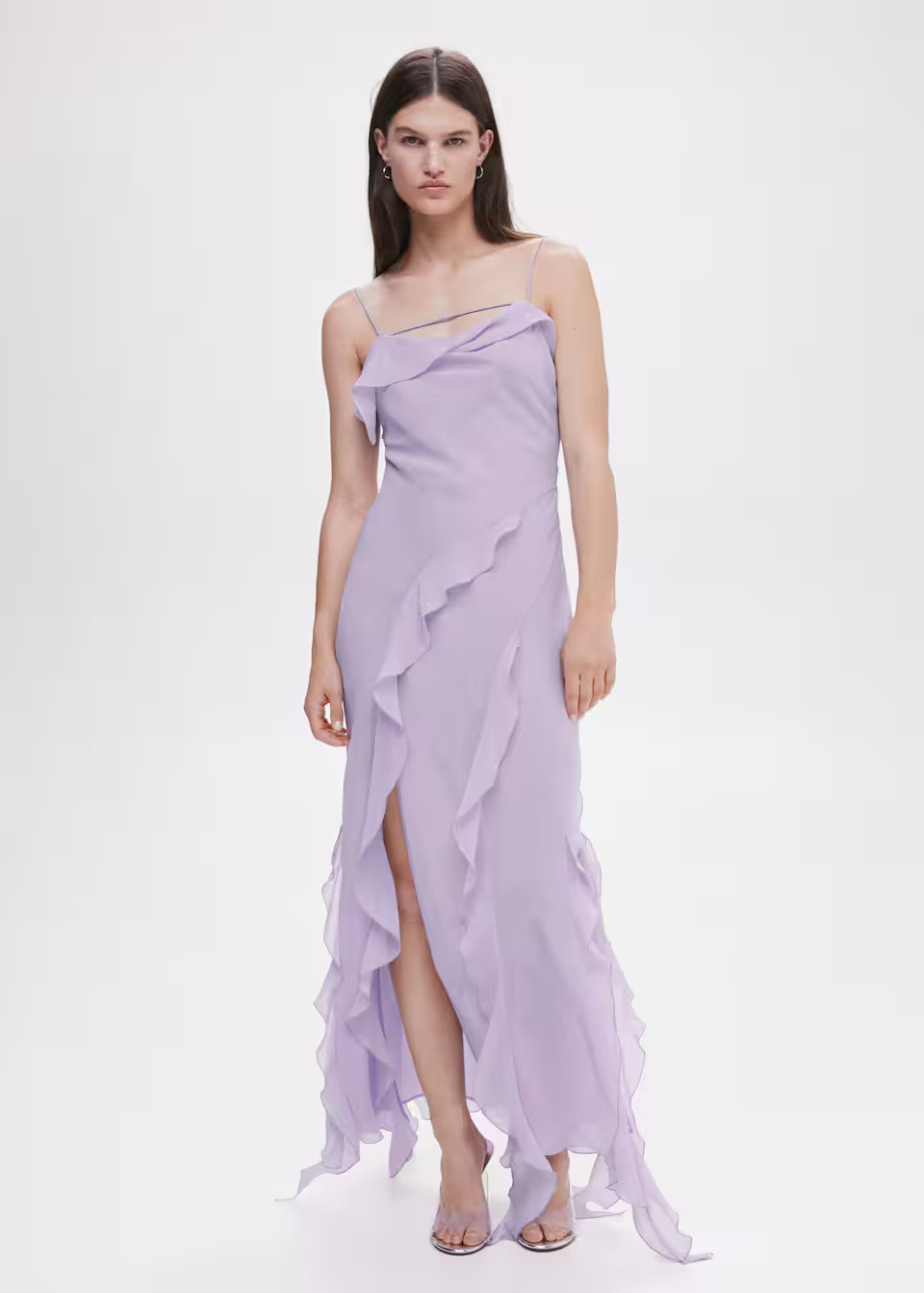 Ruffled detail dress | MANGO (US)