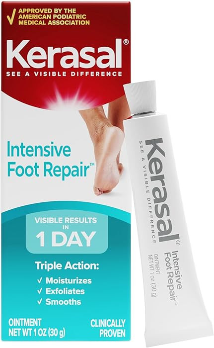 Kerasal Intensive Foot Repair, Skin Healing Ointment for Cracked Heels and Dry Feet, 1 Oz | Amazon (US)