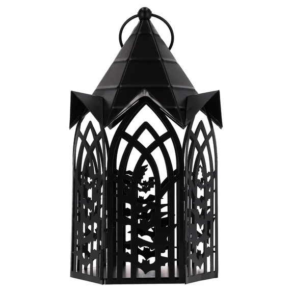 My Texas House Metal Gothic Lantern Tabletop Decoration, Black, 12" | Walmart (US)