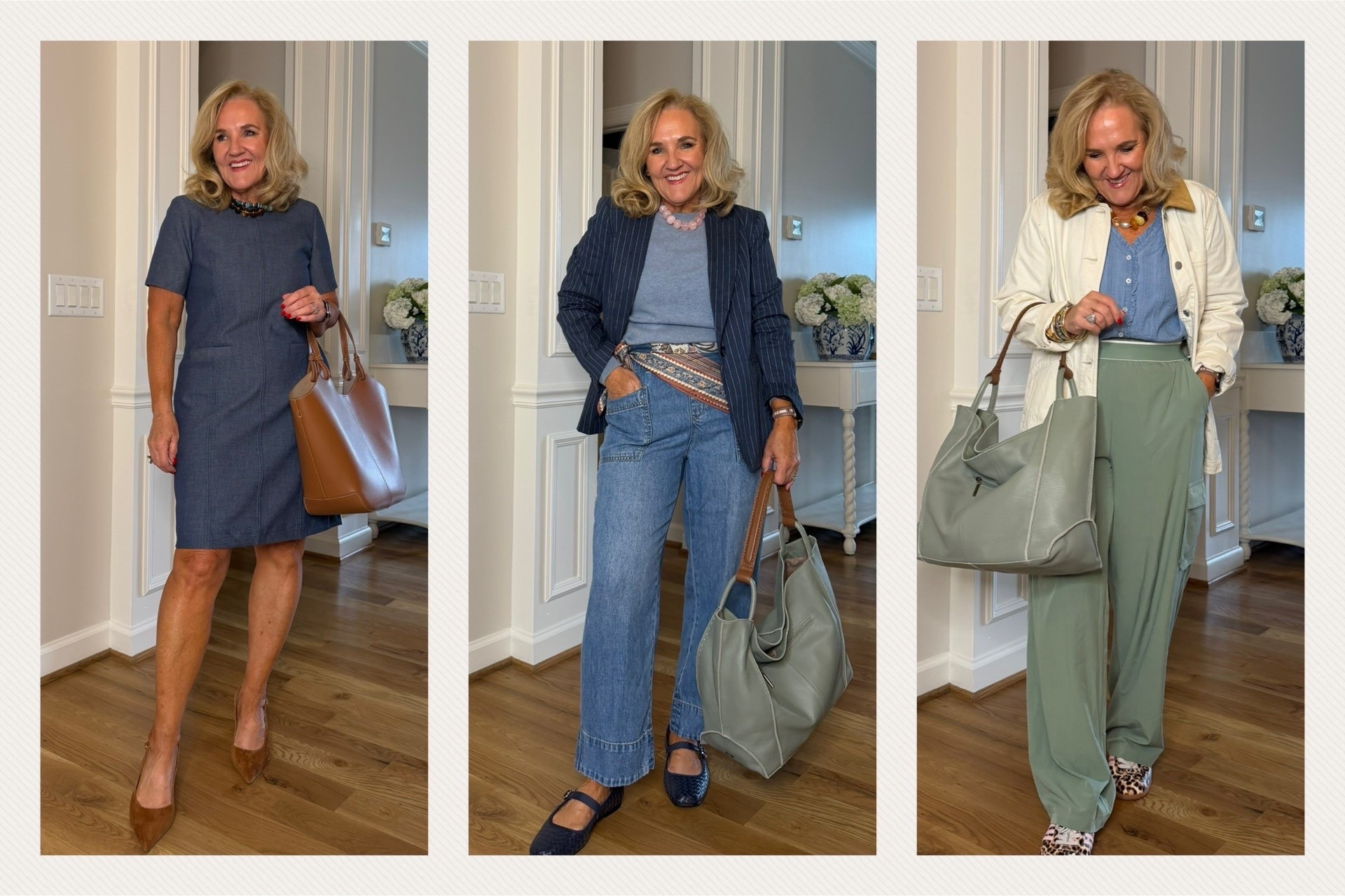 Talbots sale 40% off 2+ items! 
Dress size 6
Blazer 10 petite 
Jeans small reg 
Cashmere sweater large 
Barn jacket medium petite 
Green track pants med 
Chambray blouse small

#LTKSaleAlert #LTKOver40 #LTKPetite