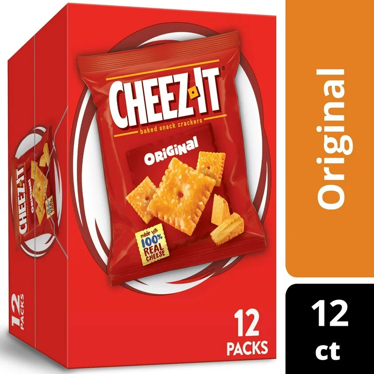 Cheez-It Original Cheese Crackers, Baked Snack Crackers, 12 oz, 12 Count - Walmart.com | Walmart (US)