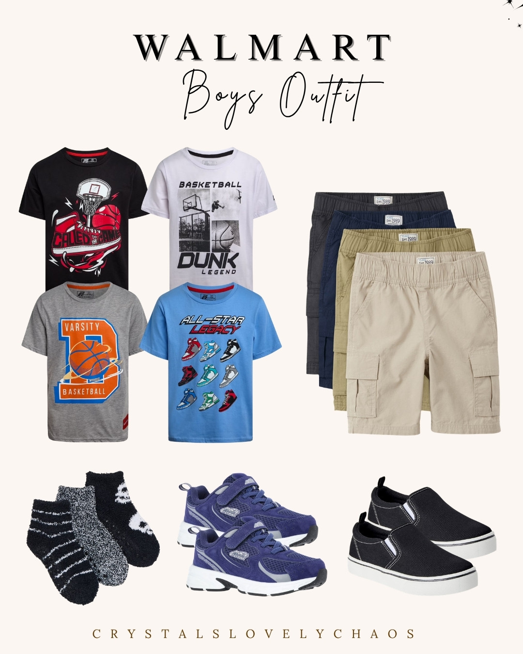 Refresh his wardrobe with this Walmart spring-summer outfit—comfy tees, cool cargo shorts, and easy everyday shoes! 

 #LTKBaby #LTKKids #LTKMens