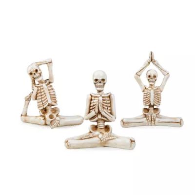 Halloween Assorted Posing Yoga Skeletons in White | Bed Bath & Beyond | Bed Bath & Beyond