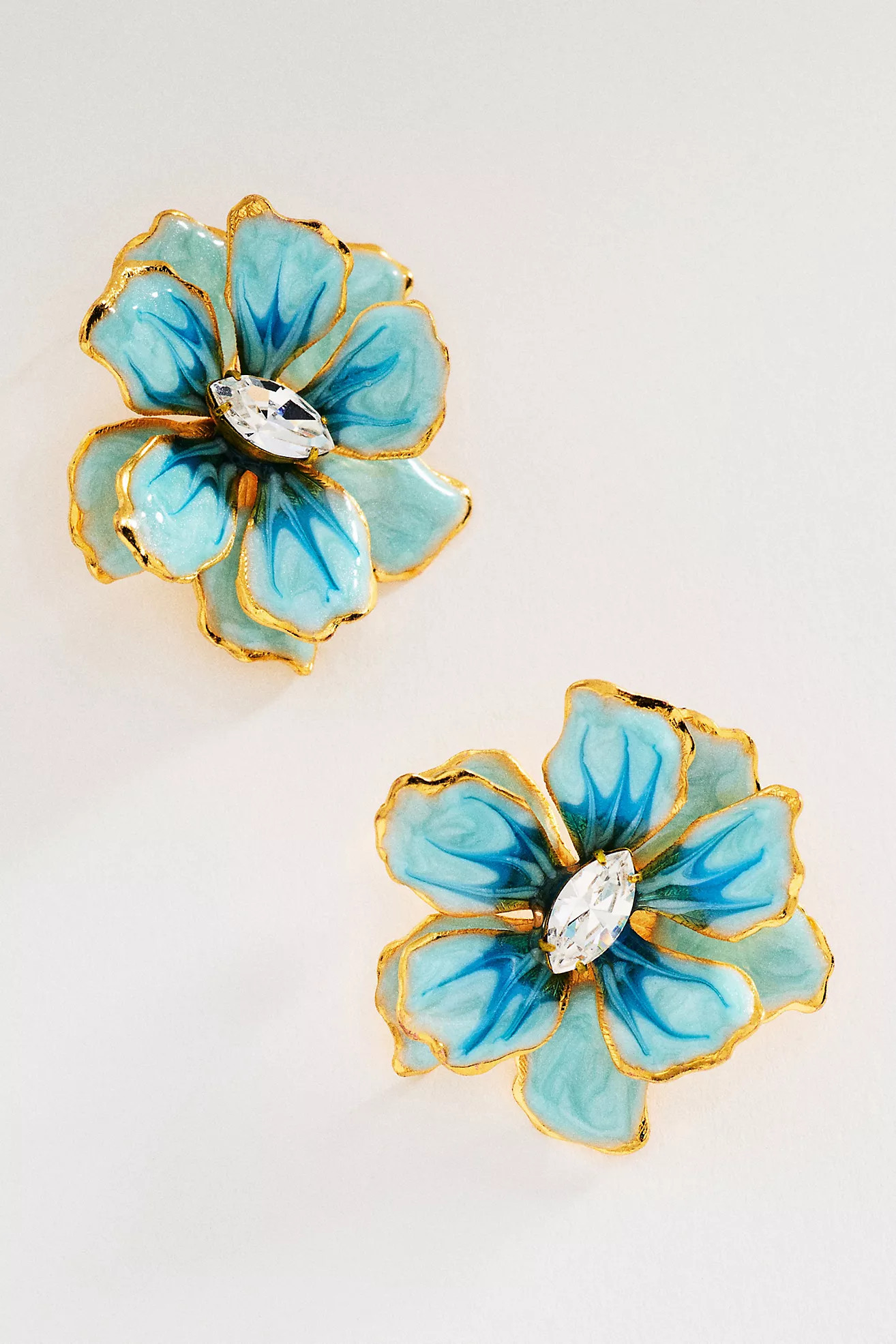 The Pink Reef Small Handpainted Jewel Box Flower Earrings | Anthropologie (US)