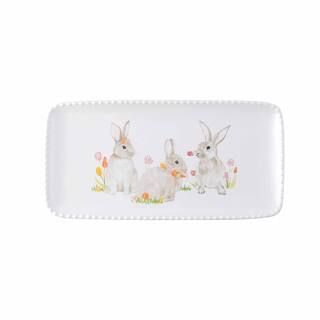 14" Bunnies & Flowers Easter Ceramic Platter by Celebrate It™ | Michaels | Michaels Stores