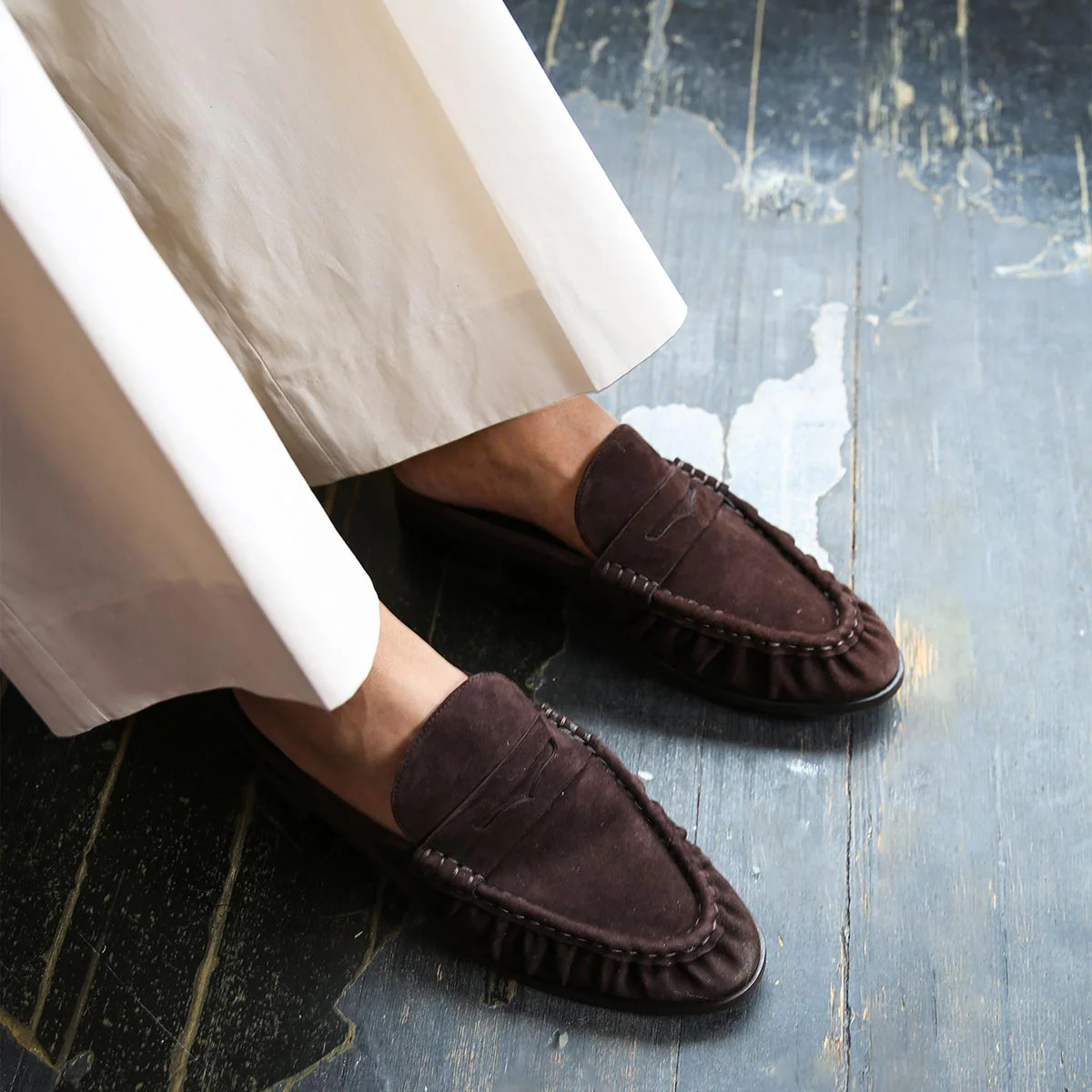 Brown Suede Loafer Mule Shoes | The Astor | Margaux