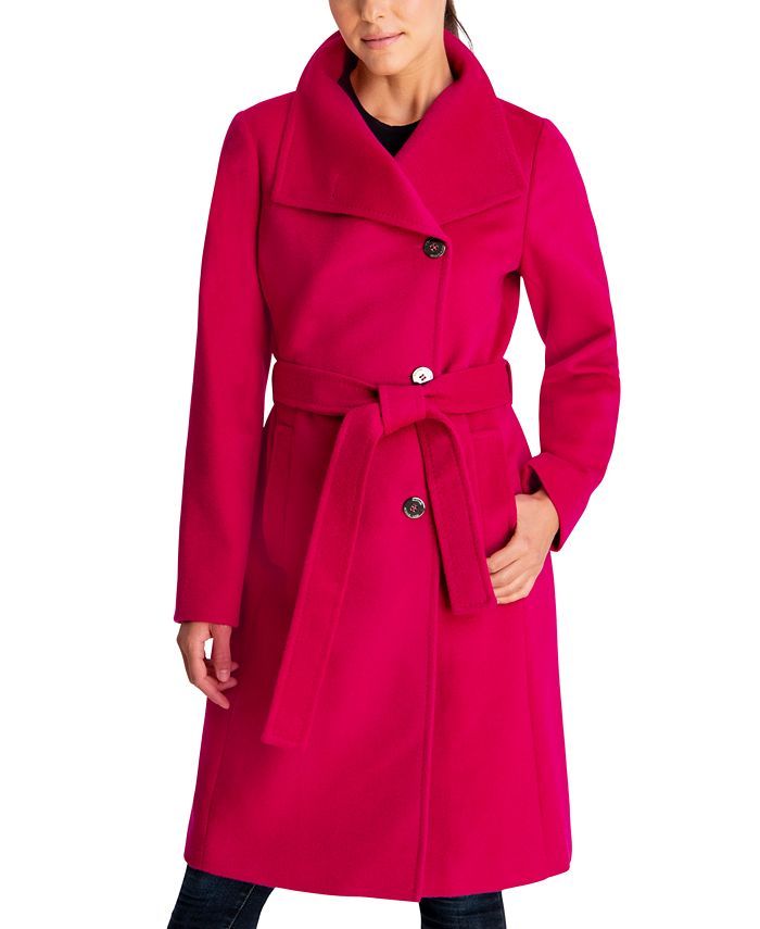 Michael Kors Petite Asymmetrical Belted Coat, Created for Macy's & Reviews - Coats - Petites - Ma... | Macys (US)