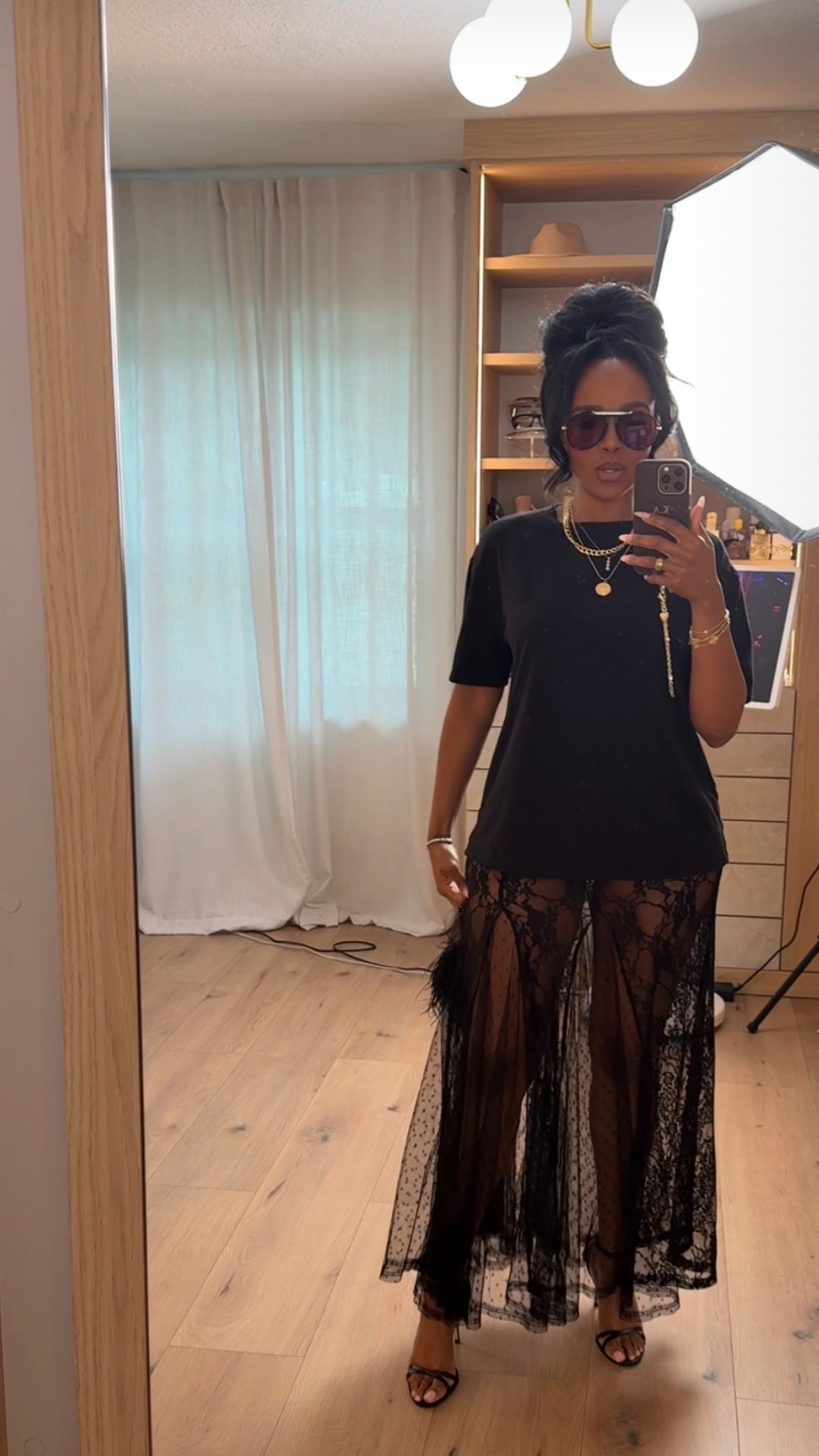 Scroll to shop this elevated edgy look featuring a classic black tee styled with a sheer lace skirt for the perfect mix of casual and statement. Pieces like this can be styled multiple ways—from dressed down to night out—making them a versatile staple where the cost per wear keeps dropping.

Perfect for date nights, girls night out, dinners, events, or an elevated evening look.

5'4" | 138 lbs | 34D bust | 27" waist | 40" hips

Follow me on Instagram and YouTube @kirasfashionfinds