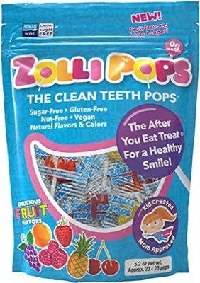 Zollipops The Clean Teeth Pops, Anti Cavity 25 Count Lollipops, Delicious Assorted Flavors, 5.2 O... | Amazon (US)