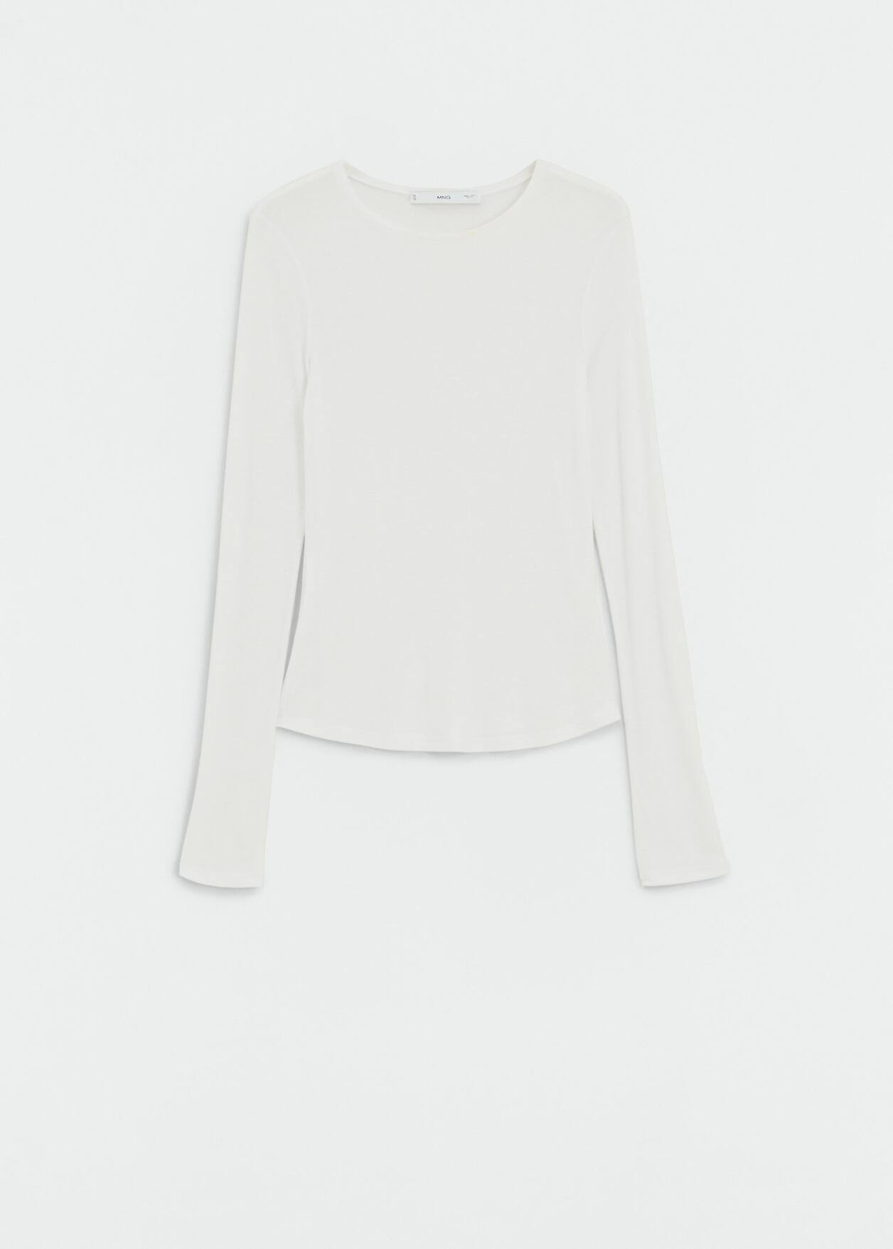 Long sleeve fitted t-shirt -  Women | Mango USA | MANGO (US)