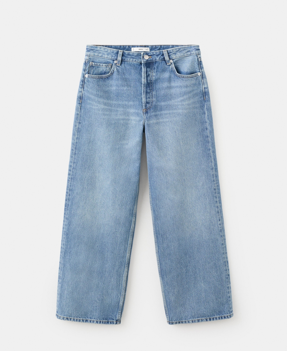 Mango Women's Straight Low-Waist Jeans - Medium Blue | Macy's