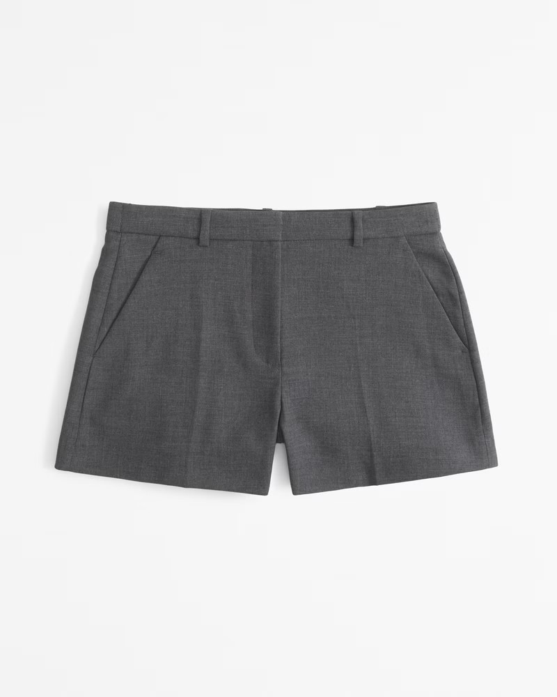 Abercrombie & Fitch Women's Mid Rise Tailored Short in Dark Gray - Size 30 | Abercrombie & Fitch (US)