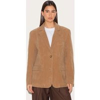 Tan Faux Suede Longline Blazer | PrettyLittleThing US