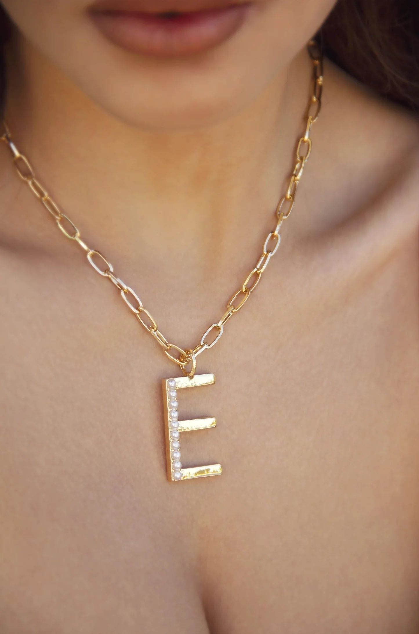Pearl Initial 18k Gold Plated Necklace | Ettika