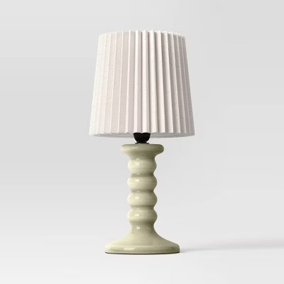 Mini Stick Table Lamp with Pleated Shade Green - Room Essentials™ | Target