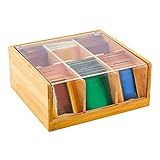 8.5 x 8 x 3.5 Inch Tea Box Organizer, 1 Sustainable Tea Box Container - 6 Compartments, With Plastic | Amazon (US)