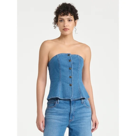 Sofia Vergara Women's Buttoned Tube Top, Sizes XS-XXL | Walmart (US)