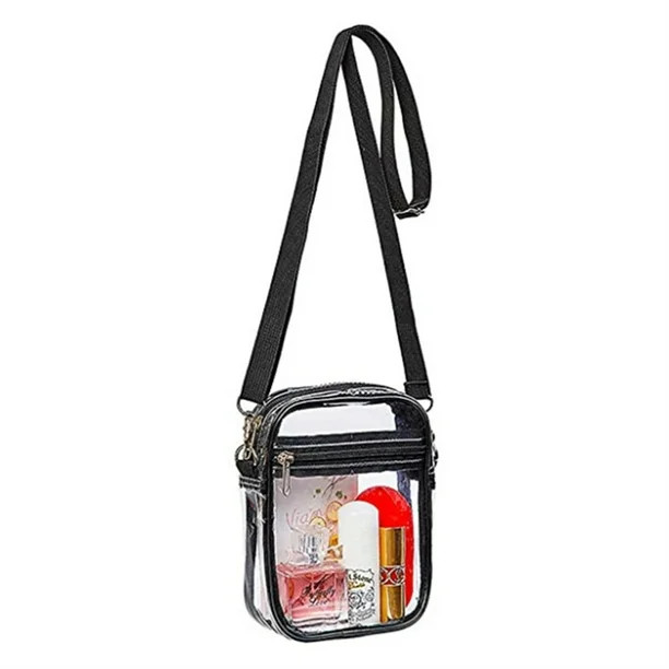 Clear Crossbody Messenger Adjustable Shoulder Bag, Transparent Purse Women Handbag - Walmart.com | Walmart (US)