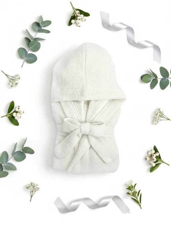 Dolce™ Ultra-Soft Cream Hooded Robe | Little Giraffe