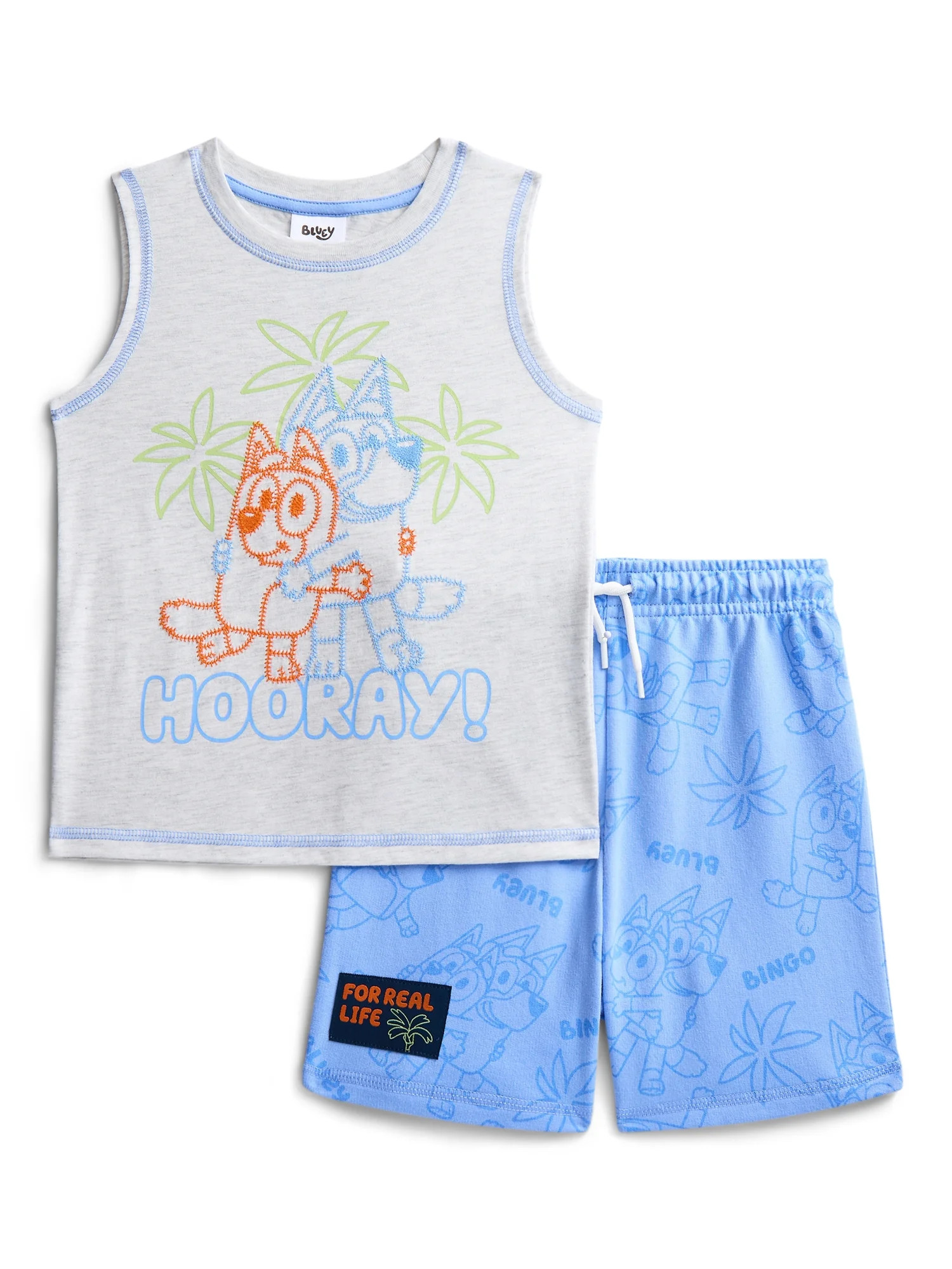 Bluey Toddler Boys Graphic Tank Top and Matching Allover Print Shorts Set, 2-Piece, Sizes 12M-5T | Walmart (US)