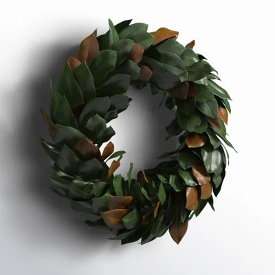 Barrigan Handcrafted Faux Magnolia Metal Wreath | Birch Lane
