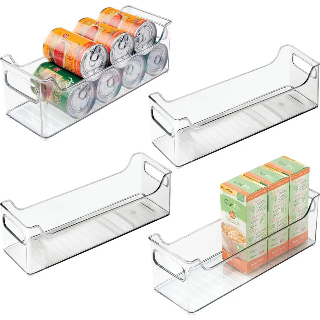 Linus Stackable Plastic Pantry Bin - Storage Bin with Handles for Cabinets or Fridge - Set of 4 - Clear at Nordstrom | Nordstrom