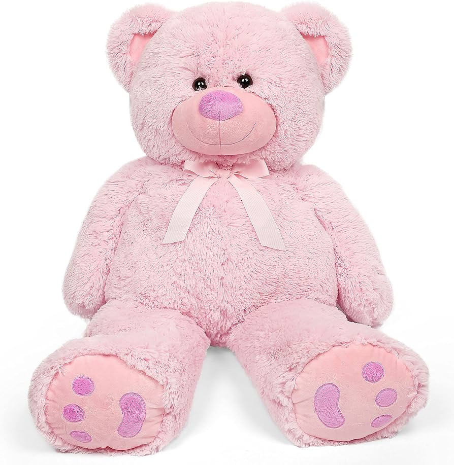 LotFancy Big Teddy Bear Stuffed Animals, 3 FT Cuddly Bear Plush, Large Cute Toy with Footprint, G... | Amazon (US)