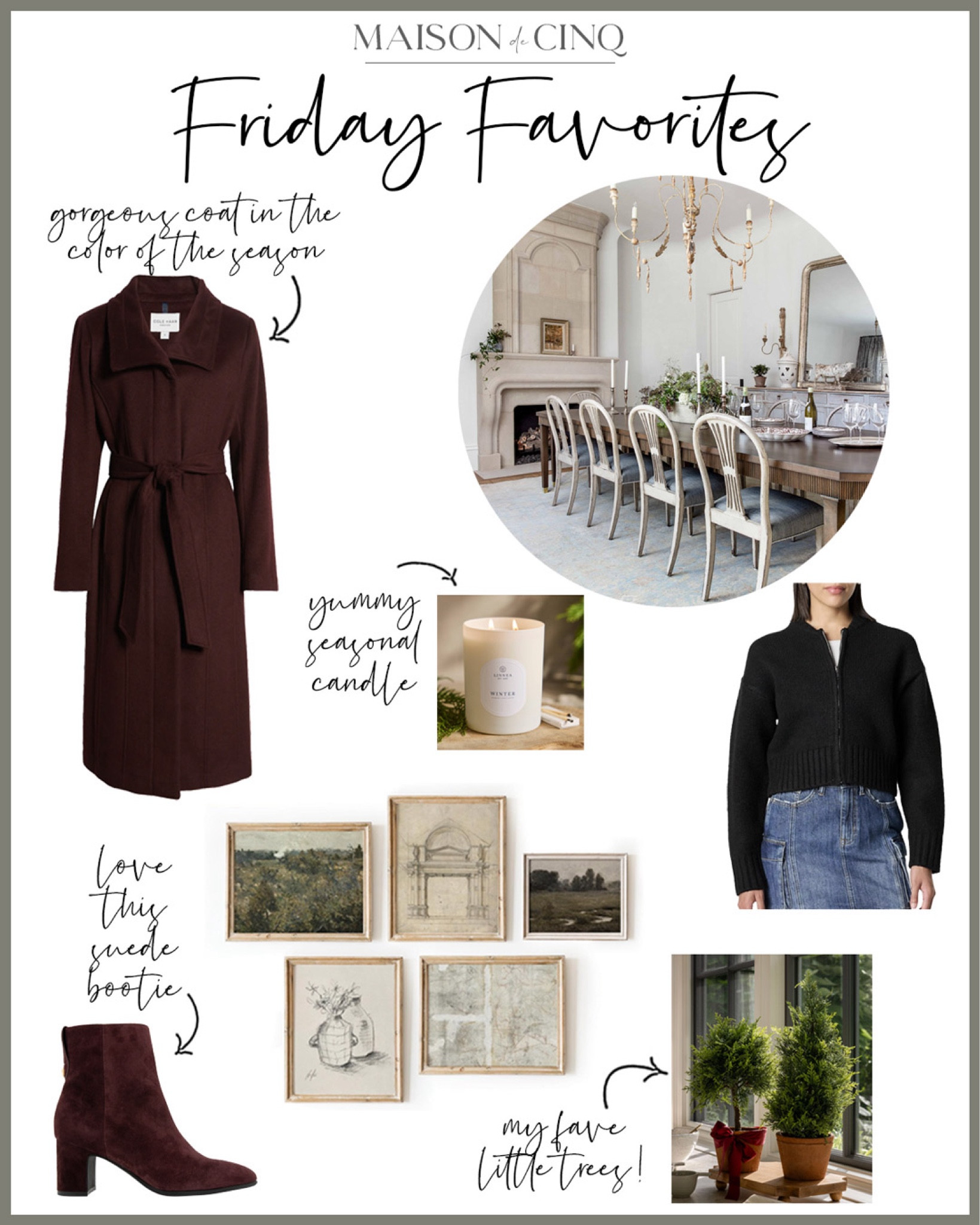 So many great finds for Friday Favorites today like my fave winter candle, gorgeous burgundy coats, sweaters and shoes, Christmas decor and more!

Home decor, holiday decor, heels, booties, Christmas tree, artwork 

#LTKHome #LTKHoliday #LTKFindsUnder50