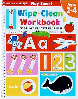 Play Smart Wipe-Clean Workbook: Ages 2-4: Tracing, Letters, Numbers, Shapes      Spiral-bound –... | Amazon (US)