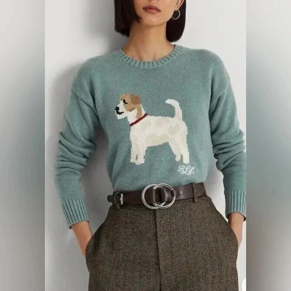 Ralph Lauren Women’s NWT White Terrier Teal
Cotton Jumper Sweater 3XL | Poshmark