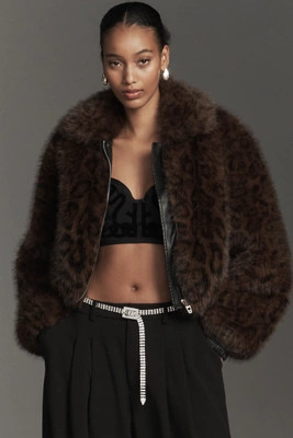 BLANKNYC Midnight Run Faux-Fur Leopard Jacket | Anthropologie (US)