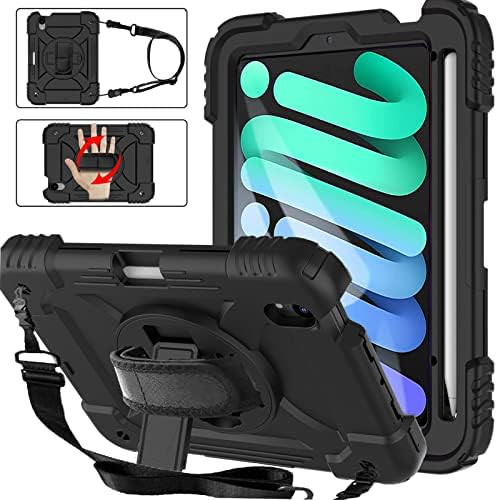 BMOUO iPad Mini 6 Case, iPad Mini 6th Generation Case, Rugged Shockproof [360° Rotating Stand] [Hand | Amazon (US)