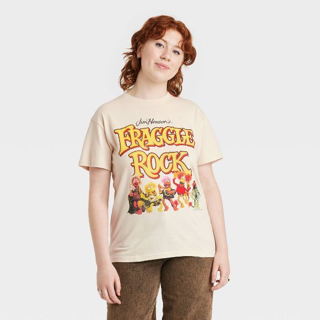 Women's Fraggle Rock Short Sleeve Graphic Boyfriend T-Shirt - Cream | Target
