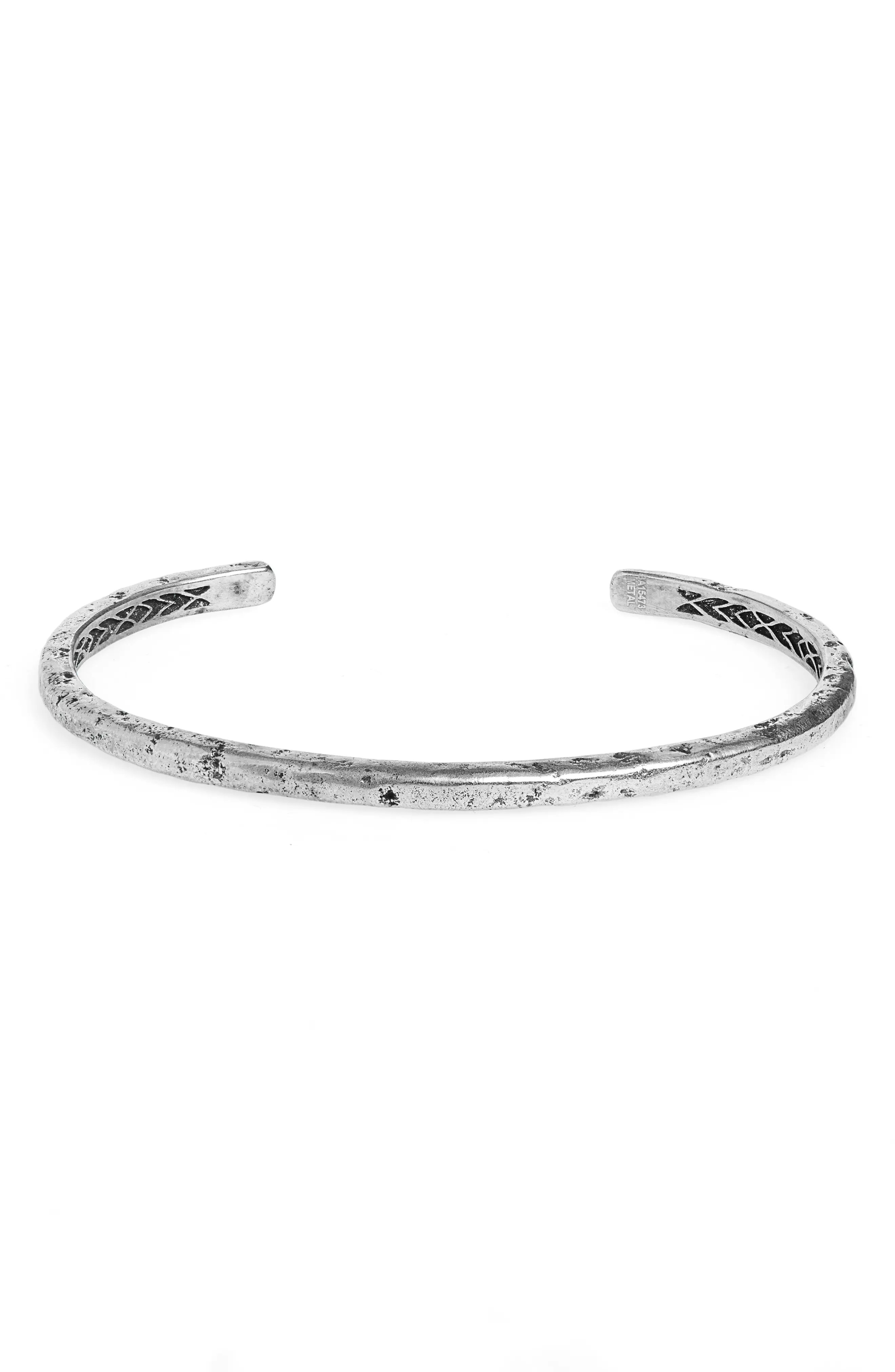 Distressed Silver Cuff Bracelet (Men) | Nordstrom | Nordstrom