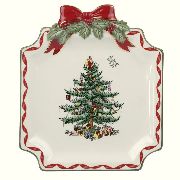 Spode Christmas Tree Ribbons Canape Platter - 6.5-Inch Holiday Serving Plate for Desserts, Appeti... | Walmart (US)