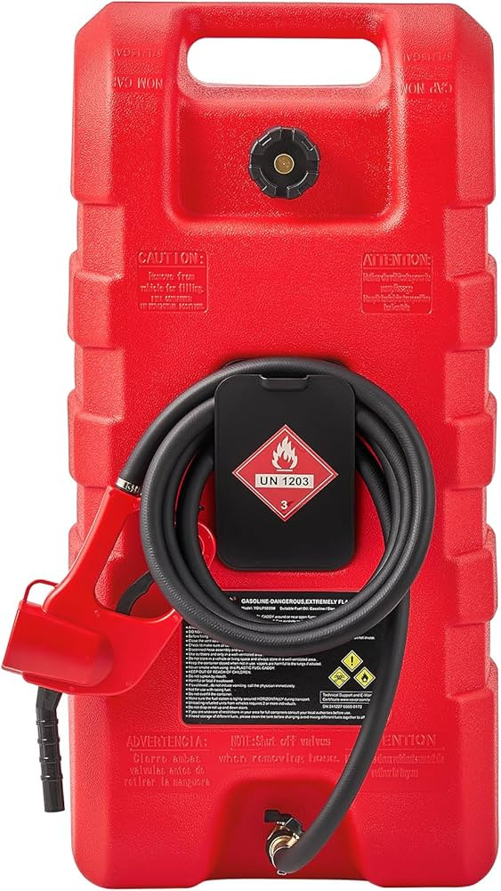 VEVOR Fuel Caddy, 15 Gallon, Fuel Tank Container with Gravity & Hand Pump Modes, Portable Fuel Ta... | Amazon (US)
